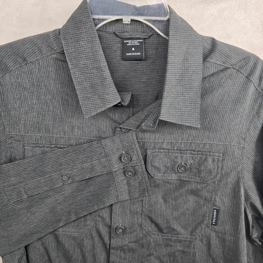 HIMALI Size Small Jetsetter Ultra‎ Vent Button Down Shirt Long Sleeve Gray